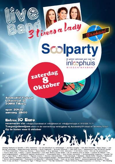 Soolparty geheel ten goede voor het Inloophuis Midden Brabant